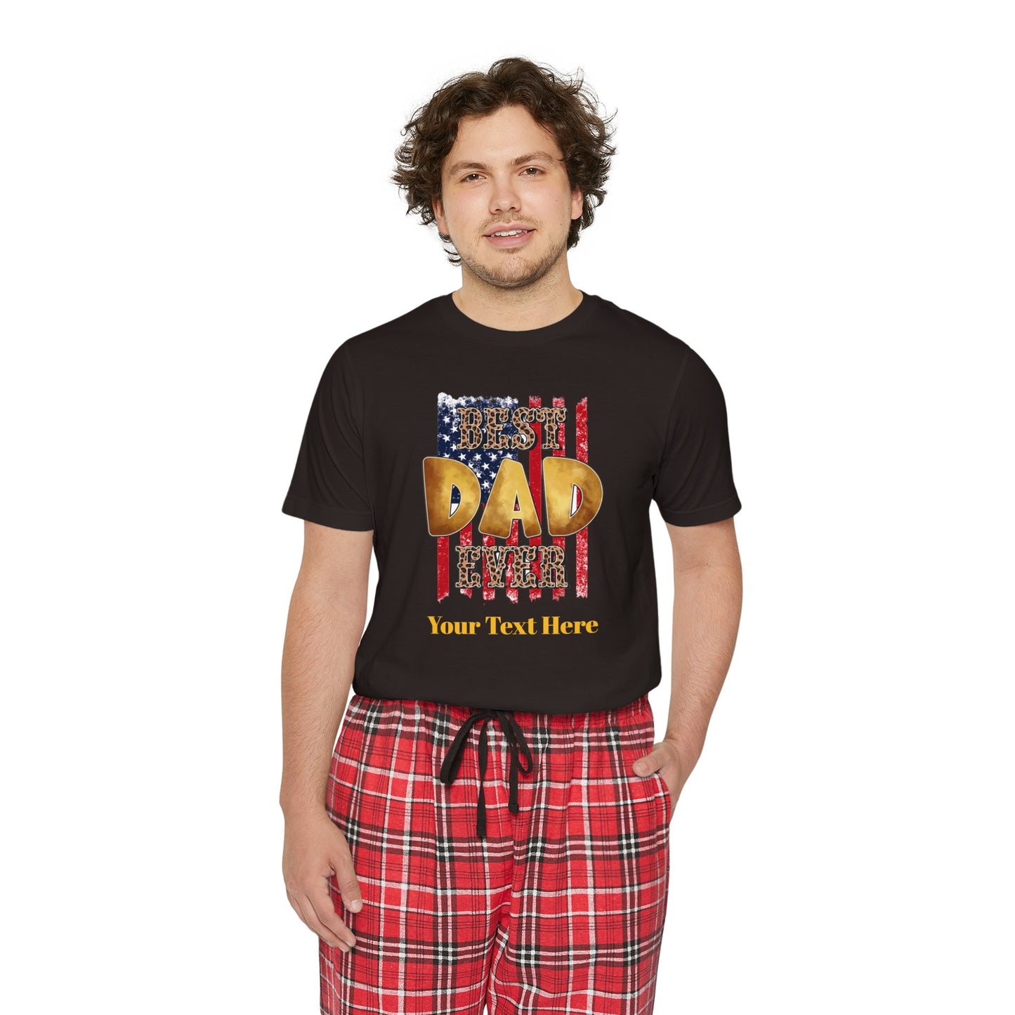 Men's Short Sleeve Pajama Set - Personalize With DAD Messages