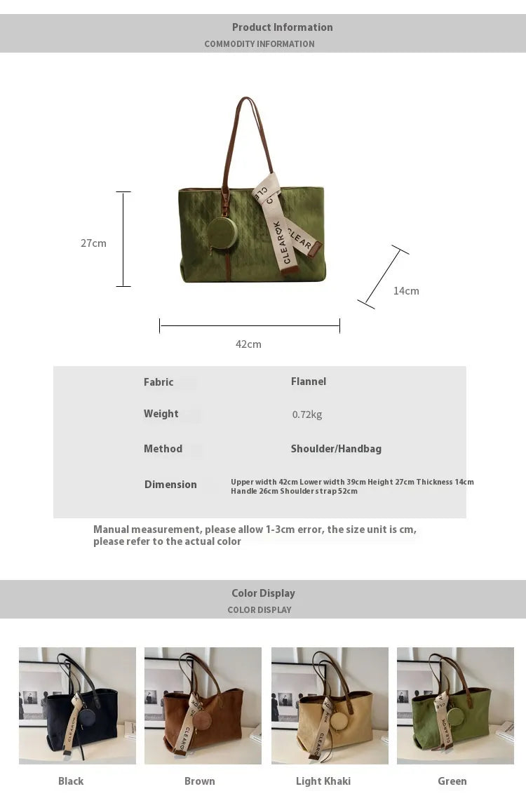Casual Large Capacity Totes Women's Large Shoulder Bag