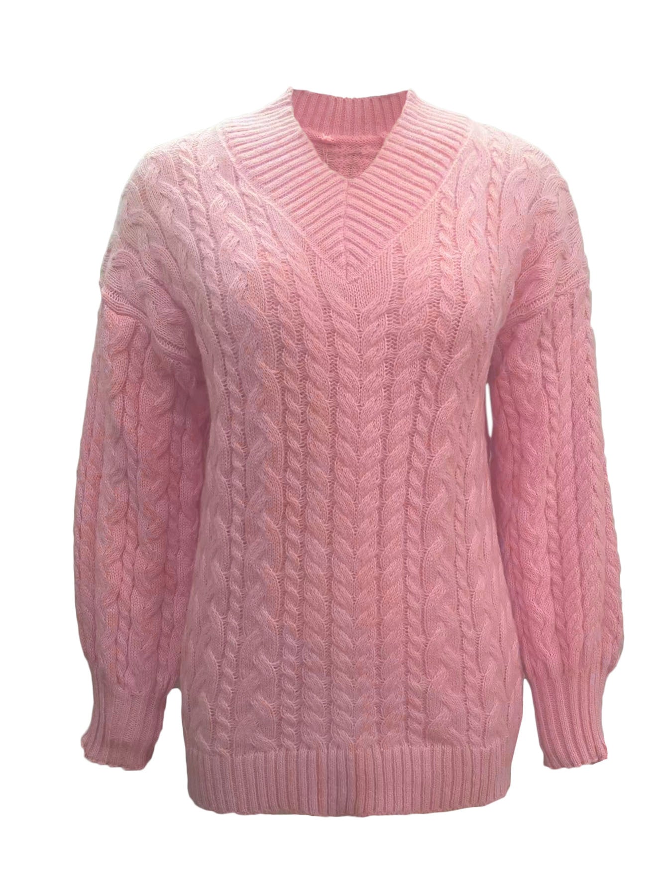 Women's Autumn And Winter New Long-sleeved Knitted V-neck Pullover Sweater