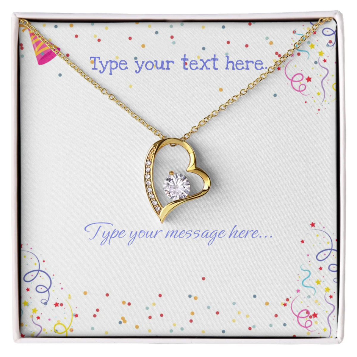 Forever Love Necklace - 18k yellow gold finish - Personalize With Birthday Themes