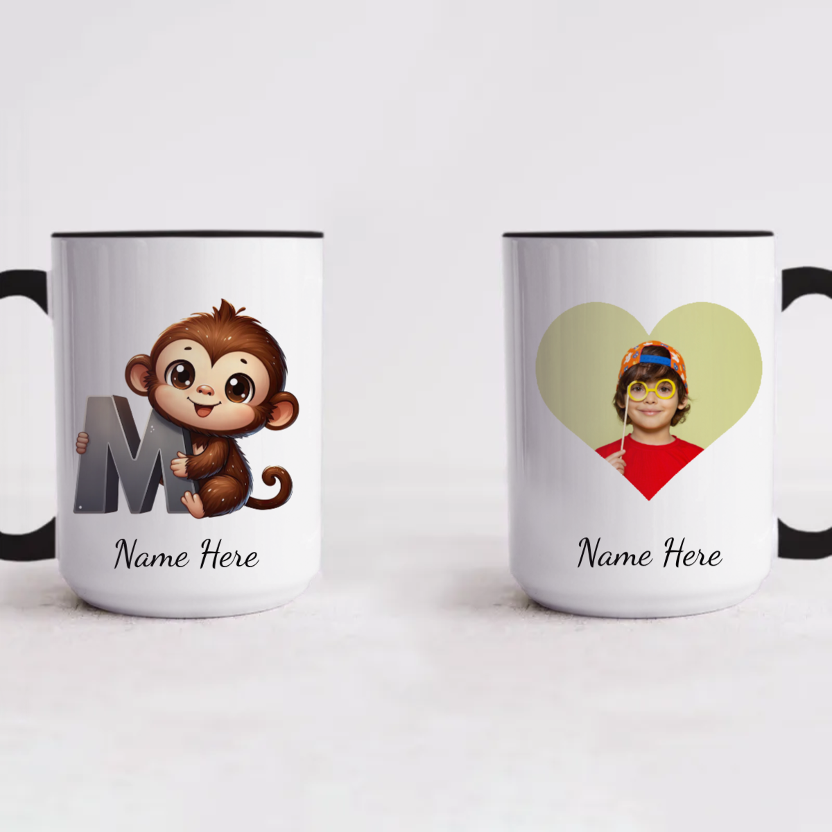 Accent Mugs-Personalize with Cute Animal Letters And Your Photo