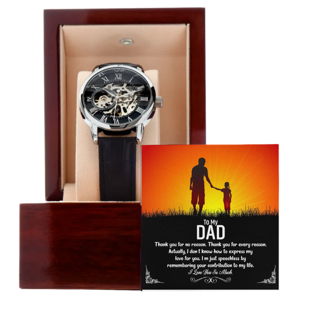 Men's Openwork Watch - Customize With DAD Messages