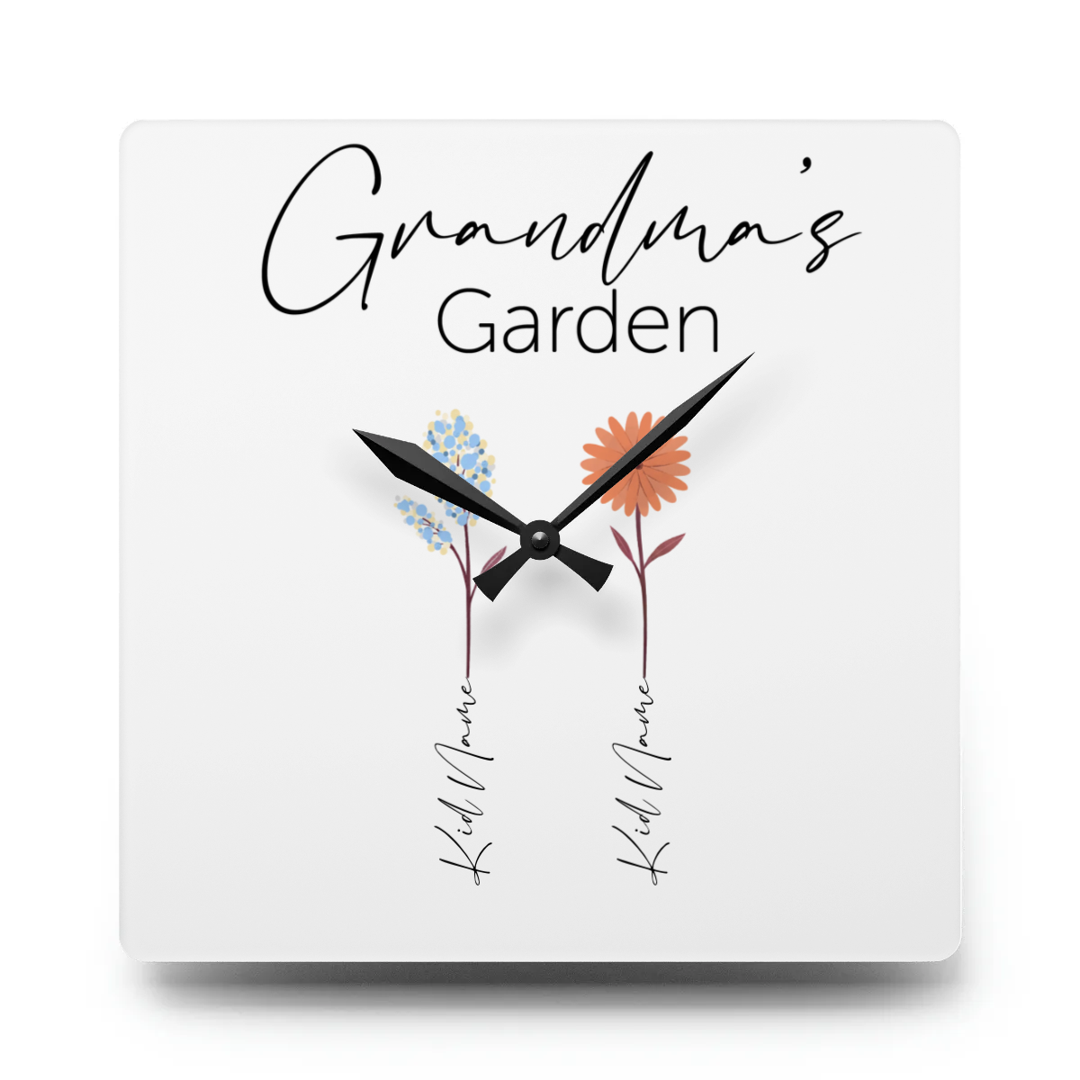 Acrylic Wall Clock - Personalize Gift For Grandma With Grandkids Names