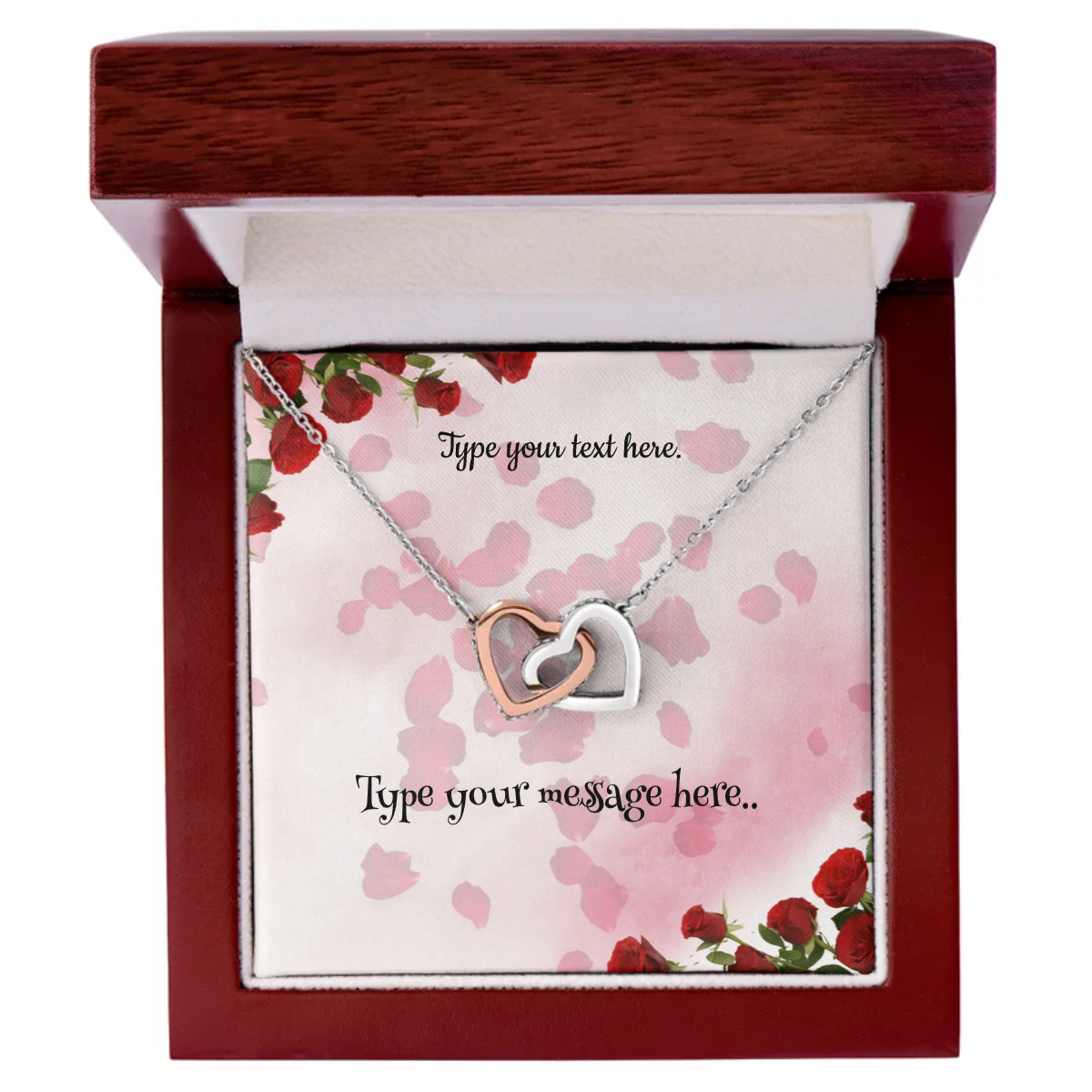 Interlocking Hearts Necklace - Personalize With Valentine Themes