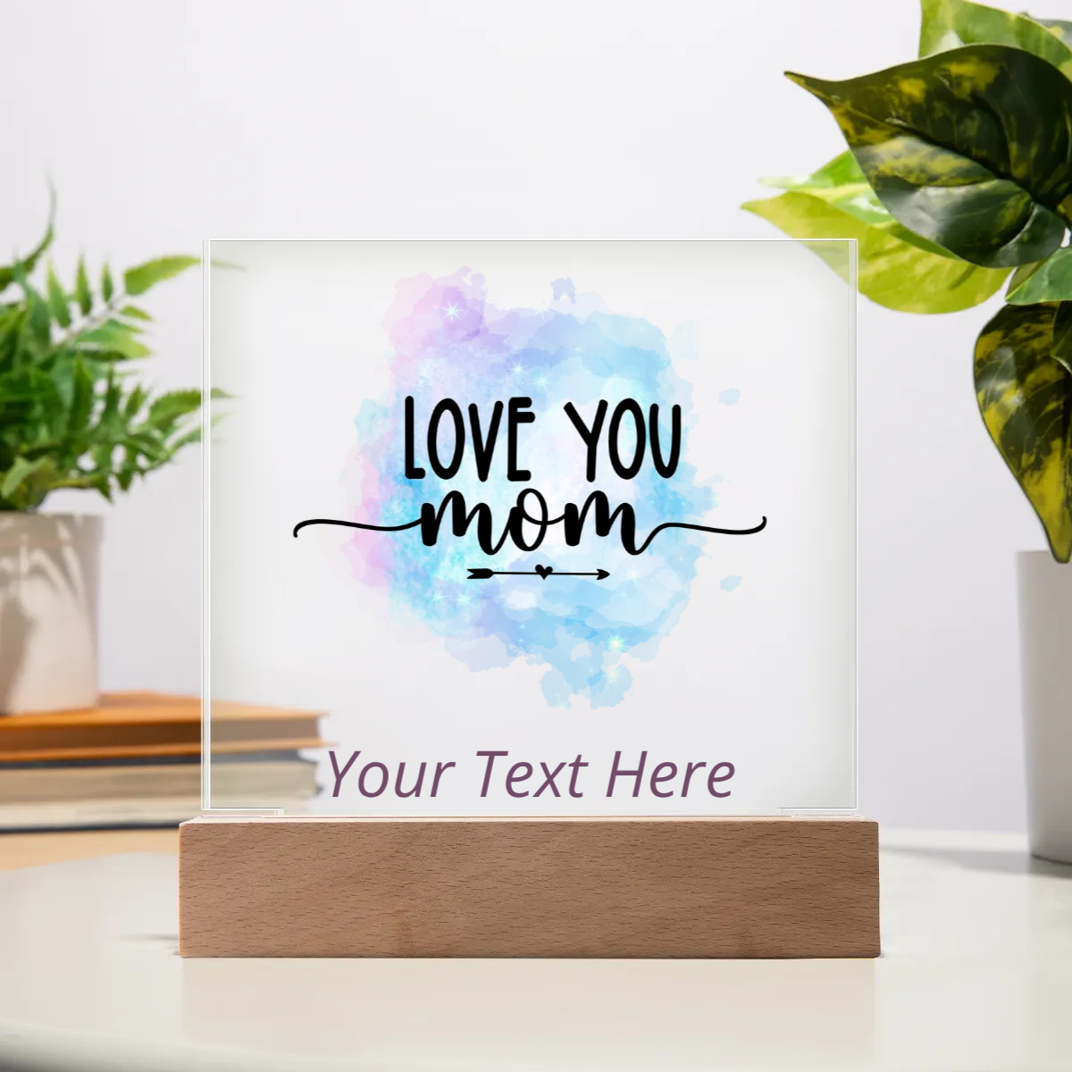 Acrylic Square Plaque - Personalize Gift With Mother's Day Messages