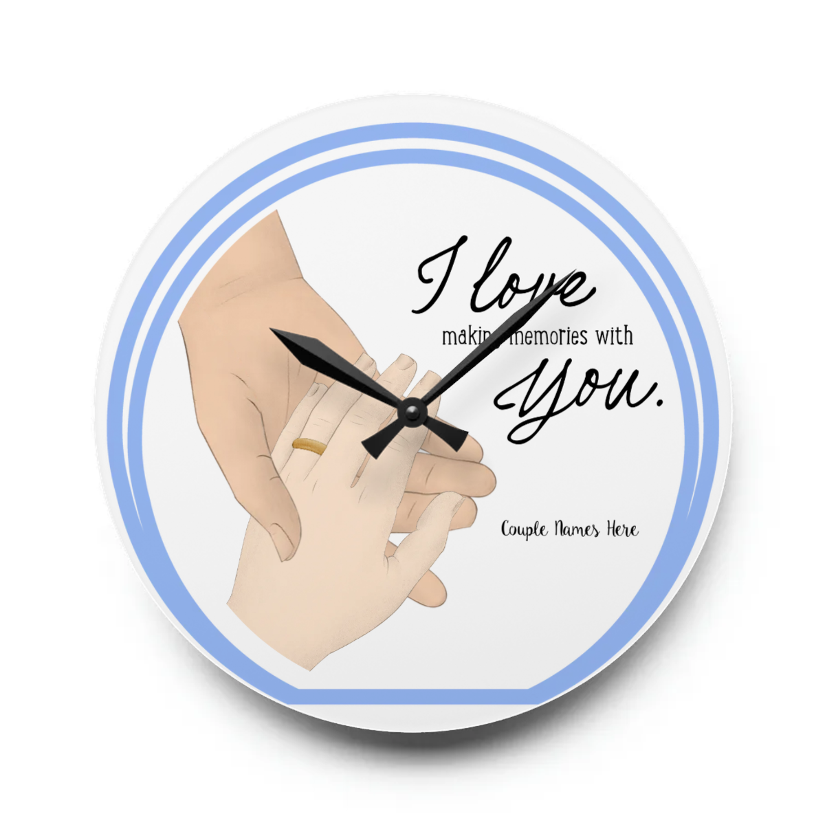 Acrylic Wall Clock - Personalized Gift For Couple