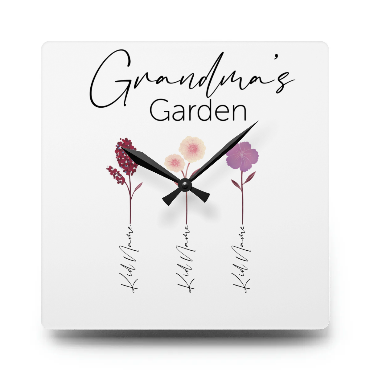 Acrylic Wall Clock - Personalize Gift For Grandma With Grandkids Names