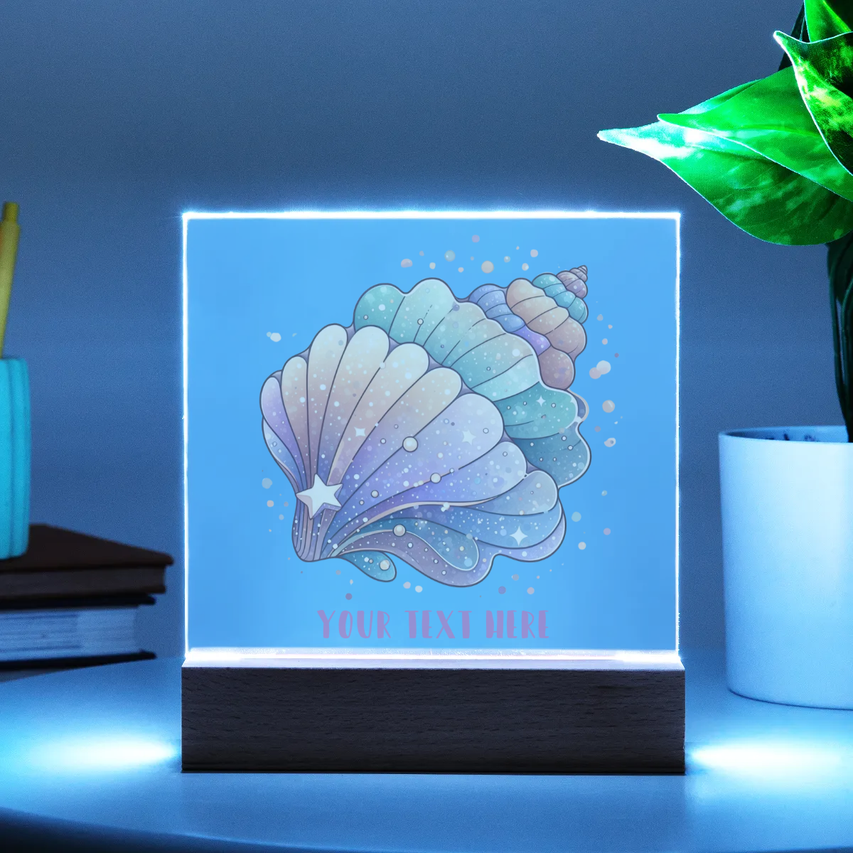 Acrylic Square Plaque - Personalize With Cute Sea Animals