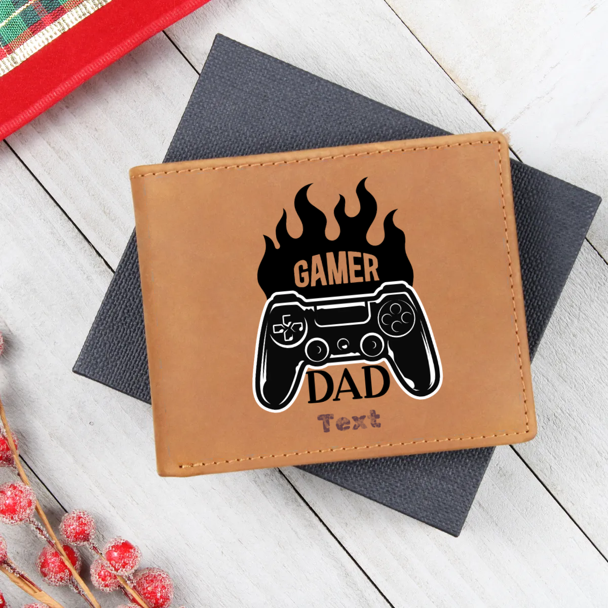 Graphic Leather Wallet - Personalized Gift For DAD