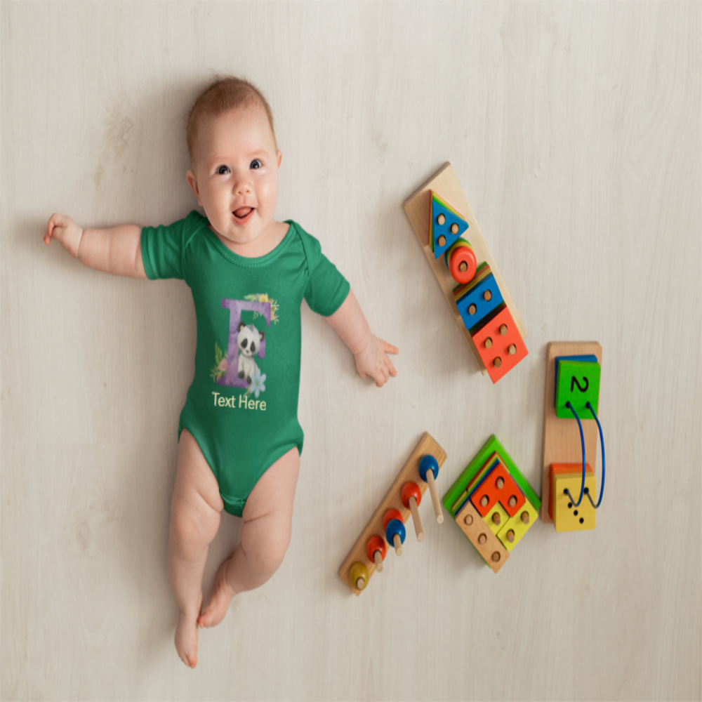 Infant Baby Rib Bodysuit - Personalize With Cute Floral Animal Letters