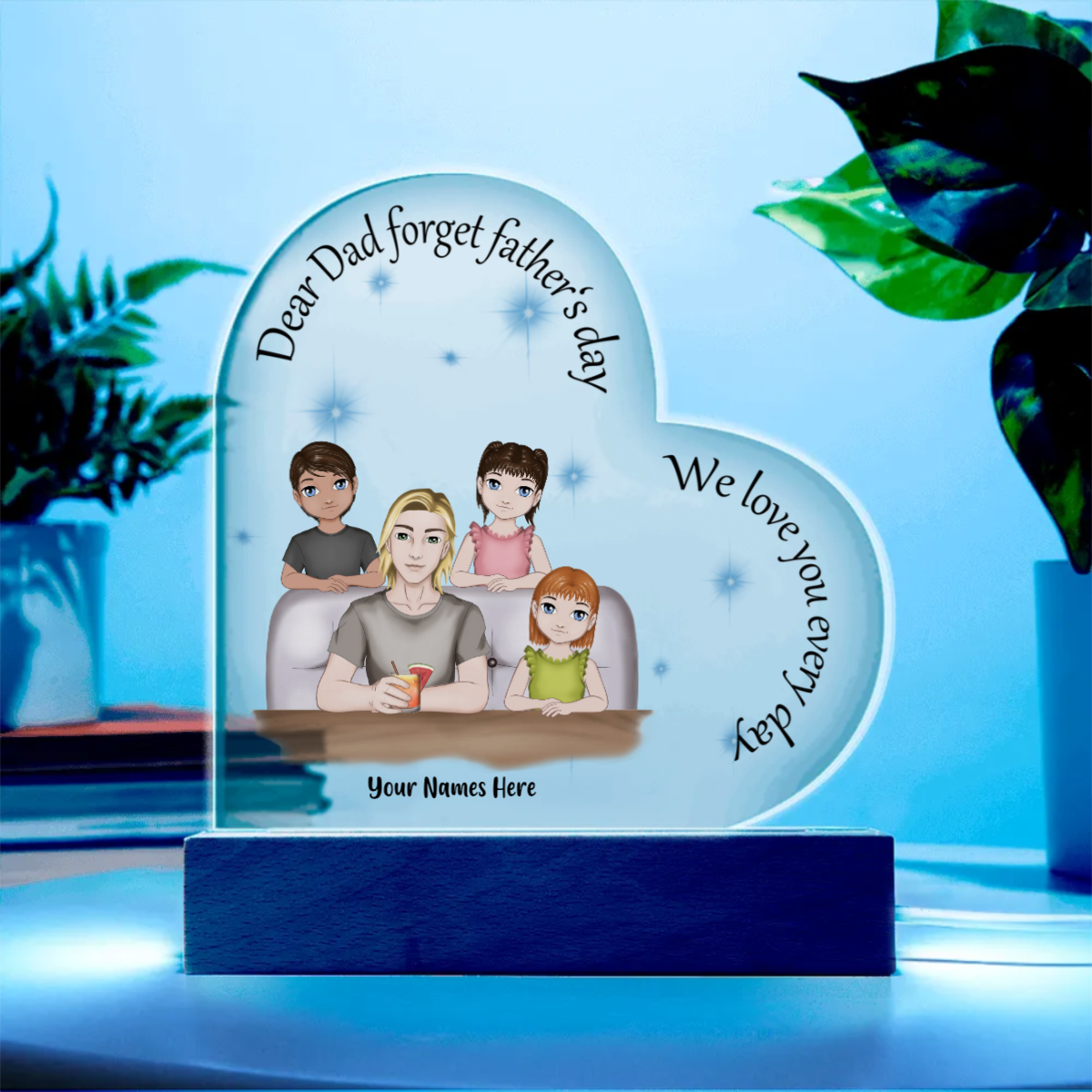 Acrylic Heart Plaque - Personalized Father's Day Gift