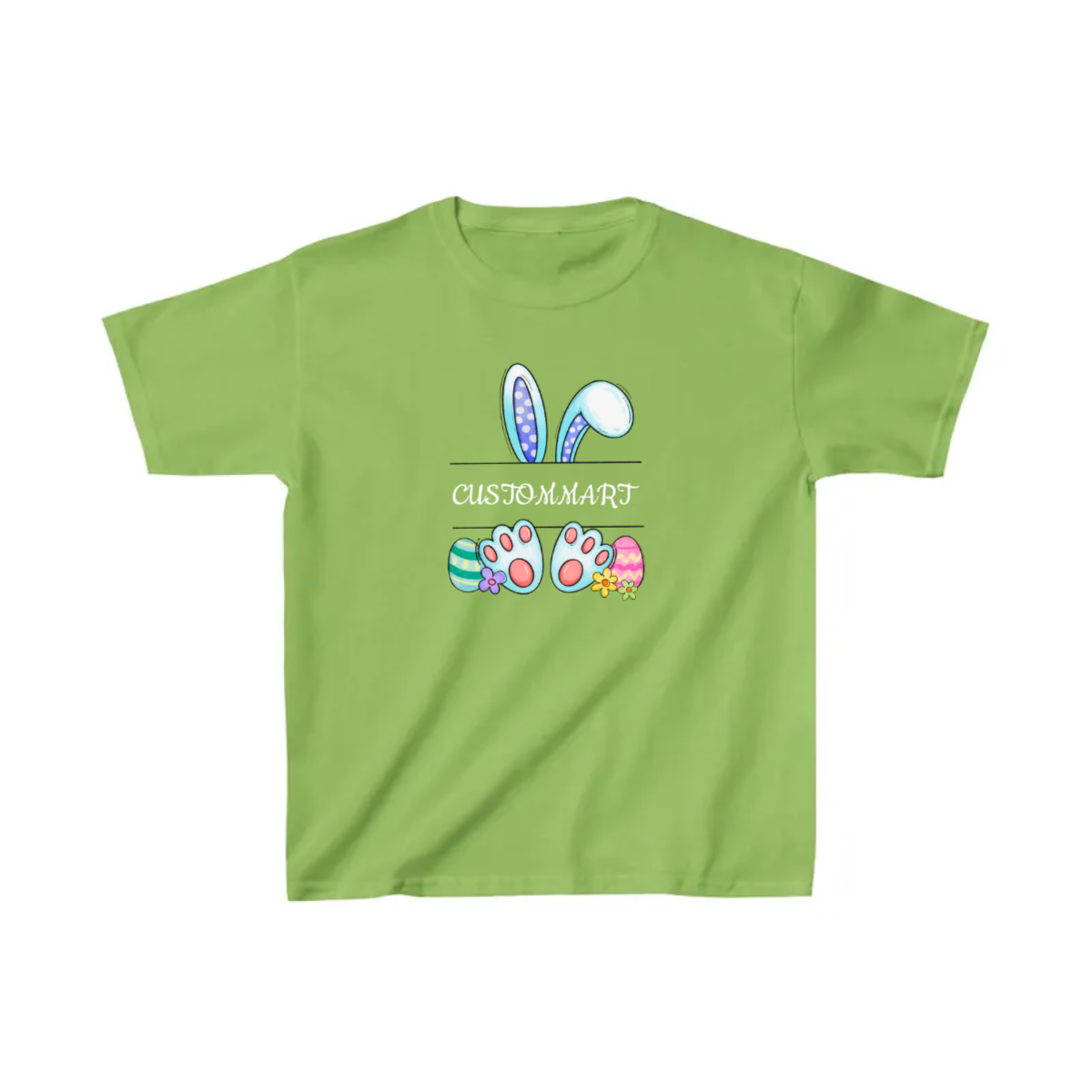 Kids Heavy Cotton Tee - Personalize With Easter Bunny