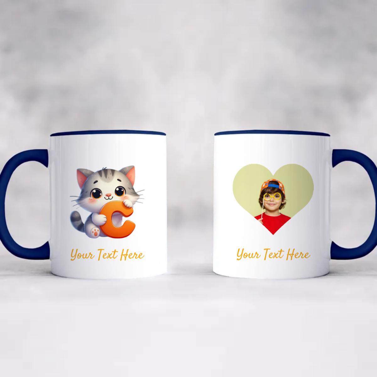 Accent Coffee Mug, 11oz - Personalize With Cute Animal Letters and Your Photo