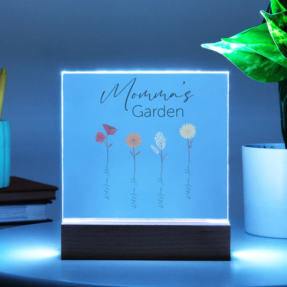 Acrylic Square Plaque - Personalize Gift For MOM With Kids Names