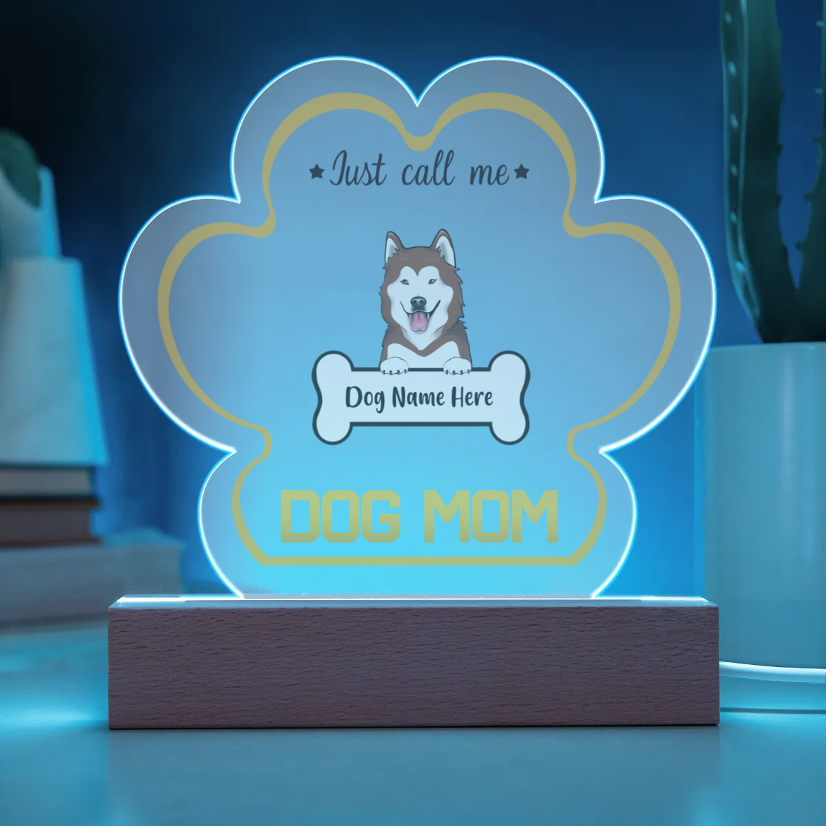 Acrylic Paw Plaque - Personalized Dog Mom Gift