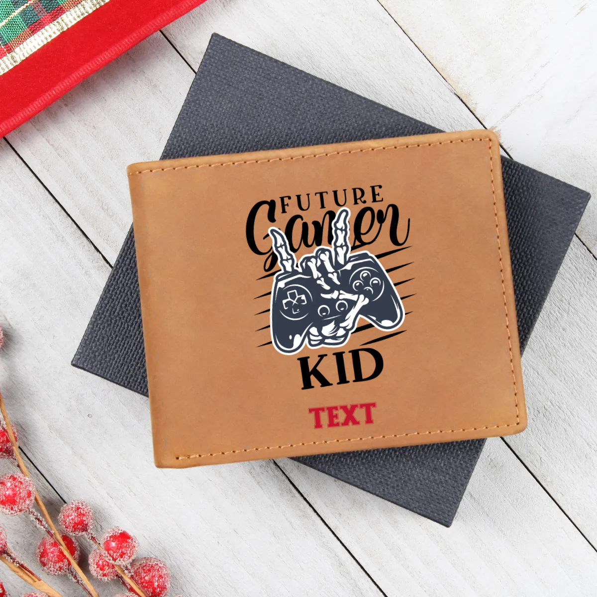 Graphic Leather Wallet - Personalized Gift For DAD