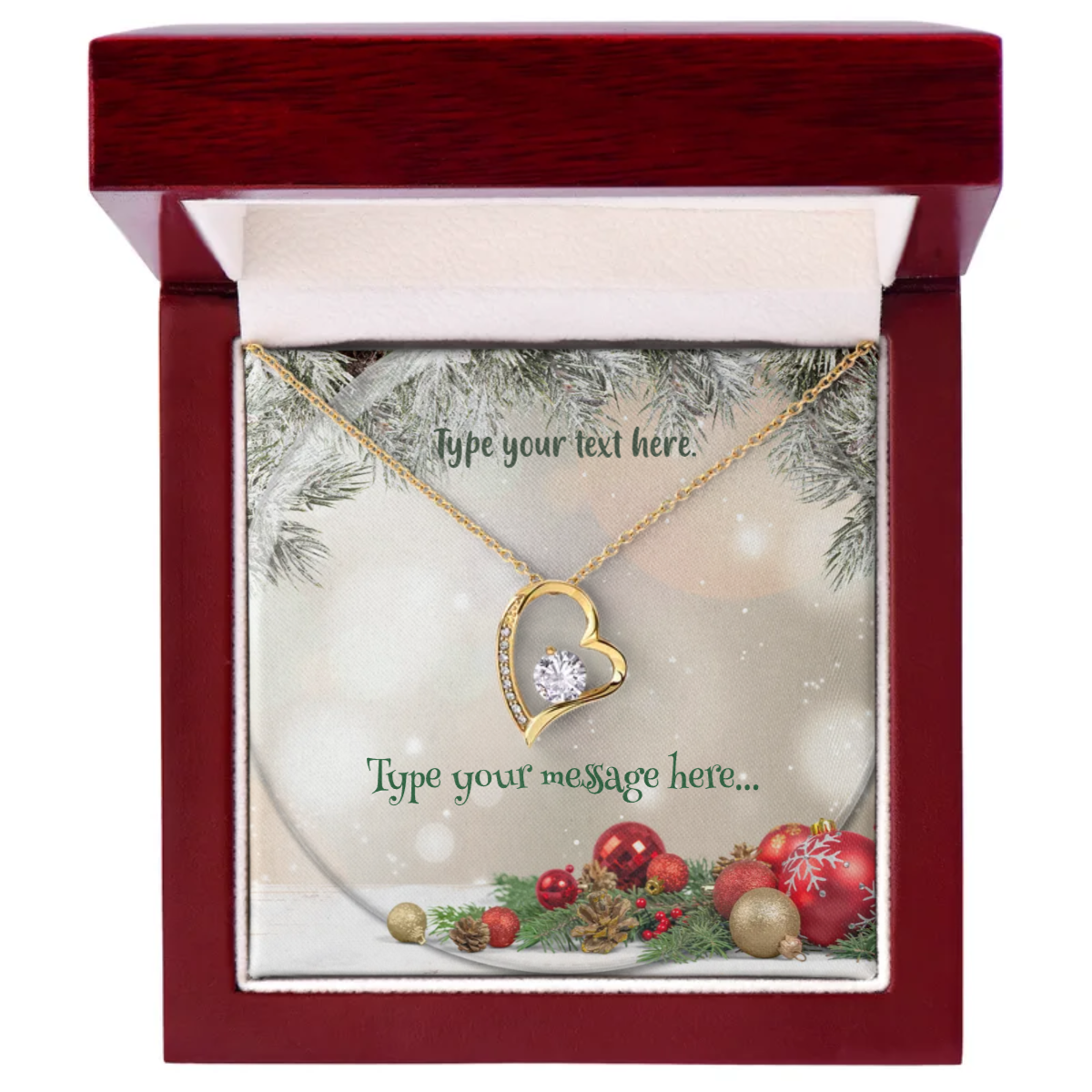 Forever Love Necklace - 18k yellow gold finish - Personalise With Chrismas Themes