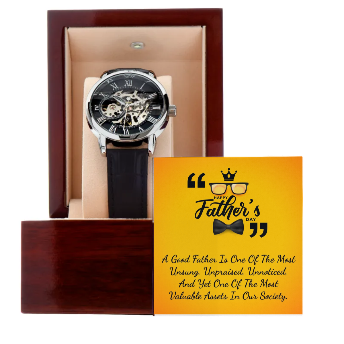 Men's Openwork Watch - Customize With DAD Messages