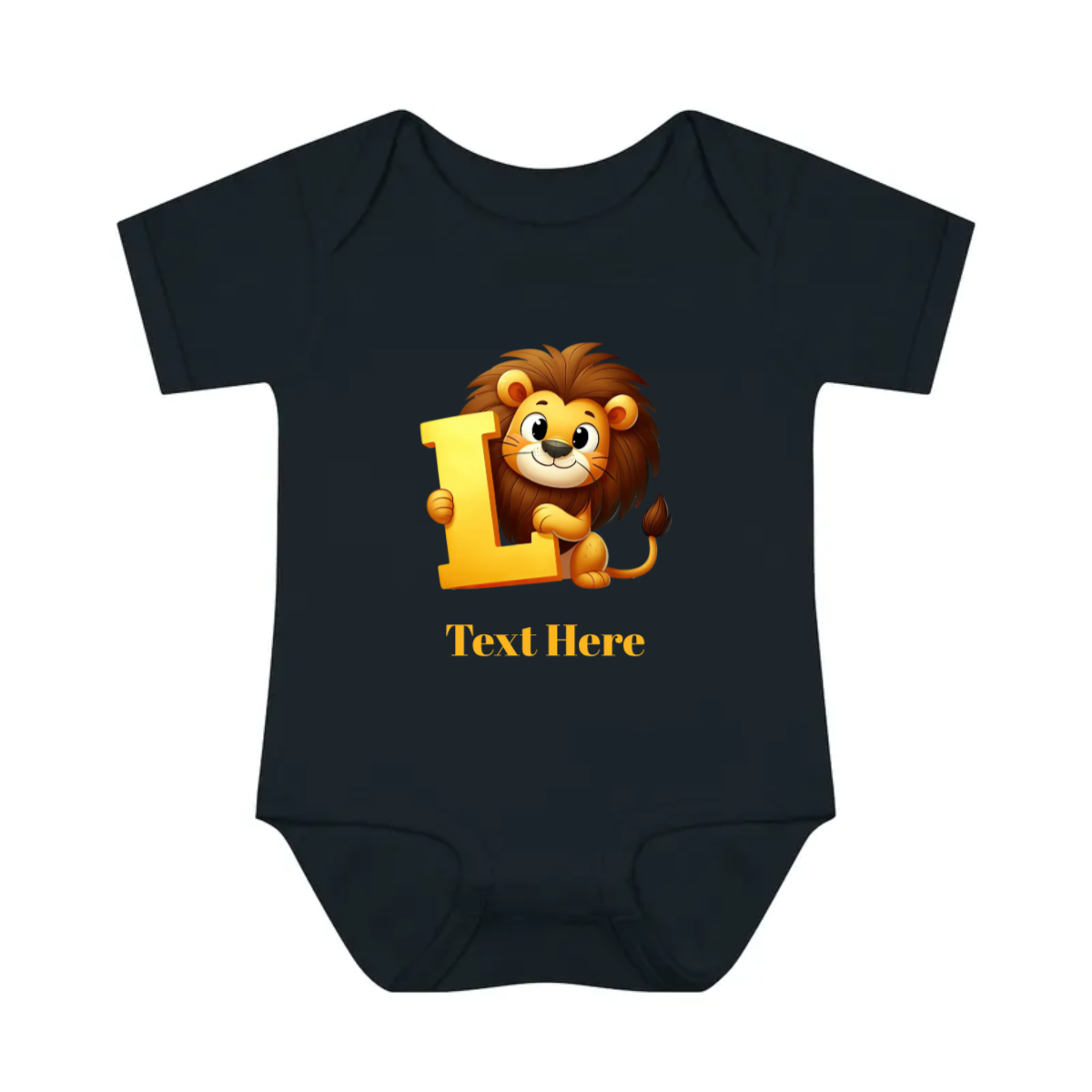 Infant Baby Rib Bodysuit - Personalize With Cute Animal Letters