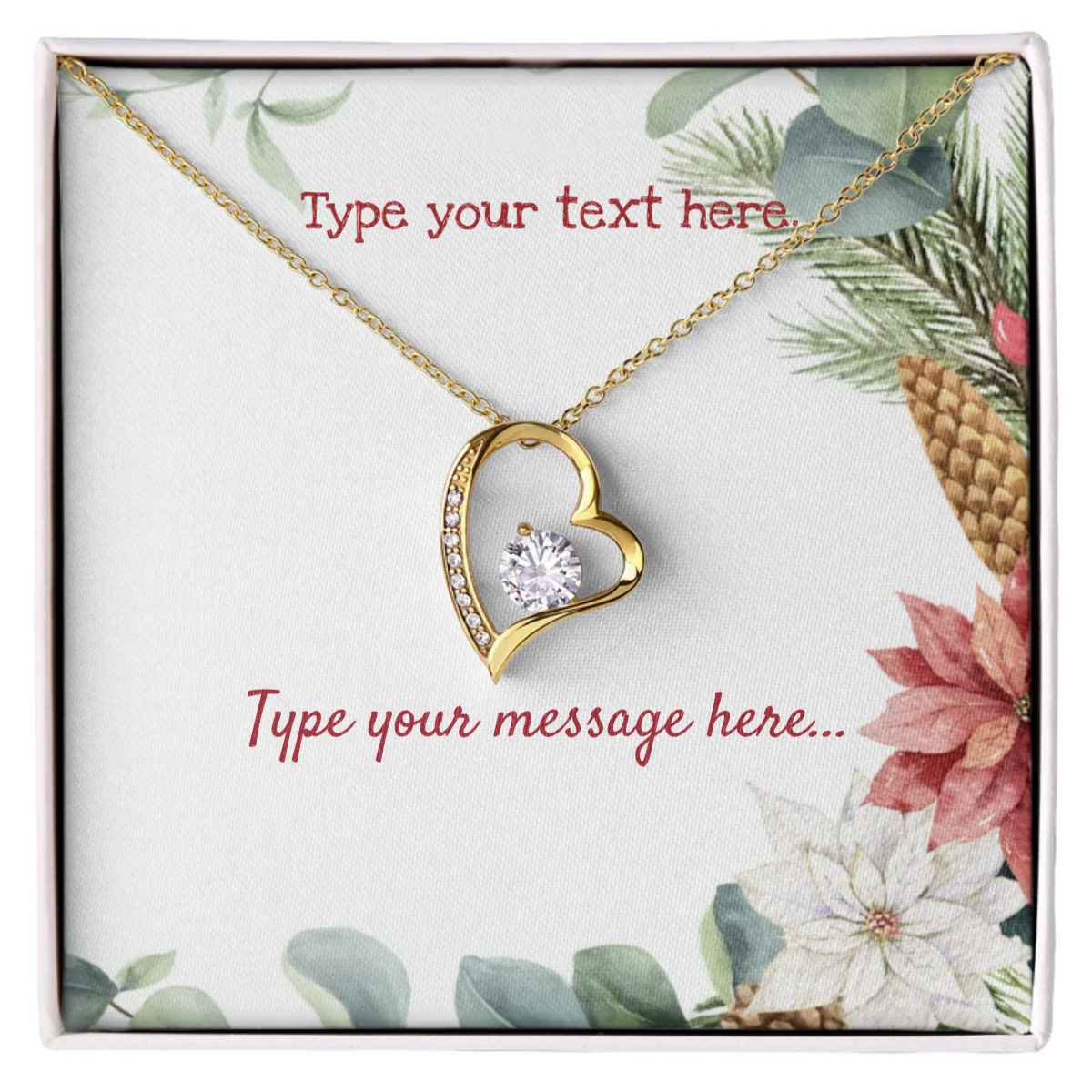 Forever Love Necklace - 18k yellow gold finish - Personalise With Chrismas Themes