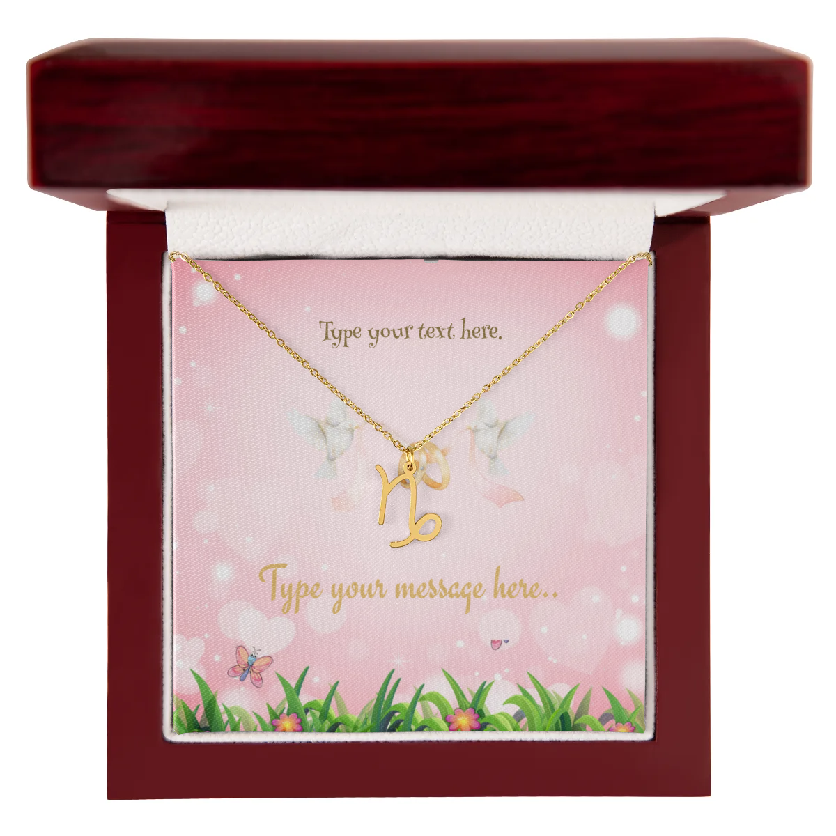 Zodiac Symbol Necklace - Luxury Box - Personalize With Zodiac Signs