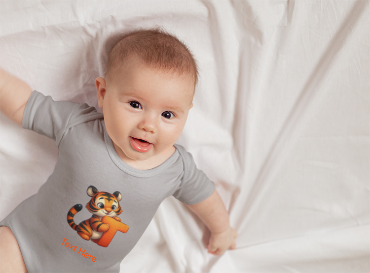 Infant Baby Rib Bodysuit - Personalize With Cute Animal Letters