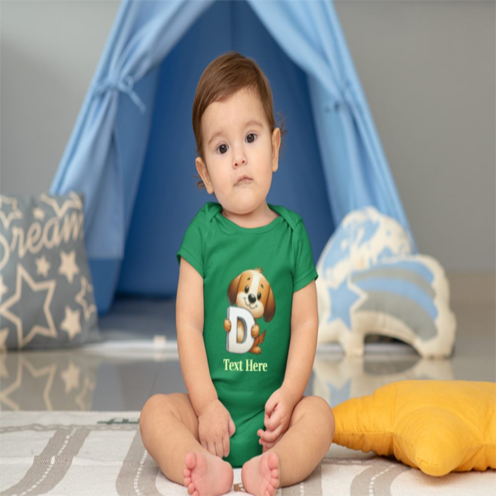 Infant Baby Rib Bodysuit - Personalize With Cute Animal Letters