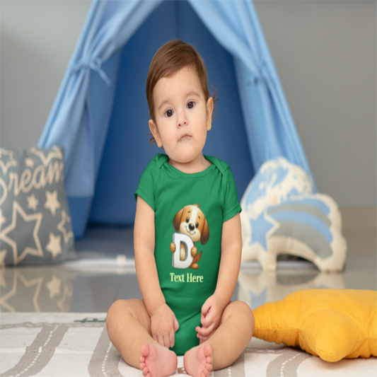 Infant Baby Rib Bodysuit - Personalize With Cute Animal Letters