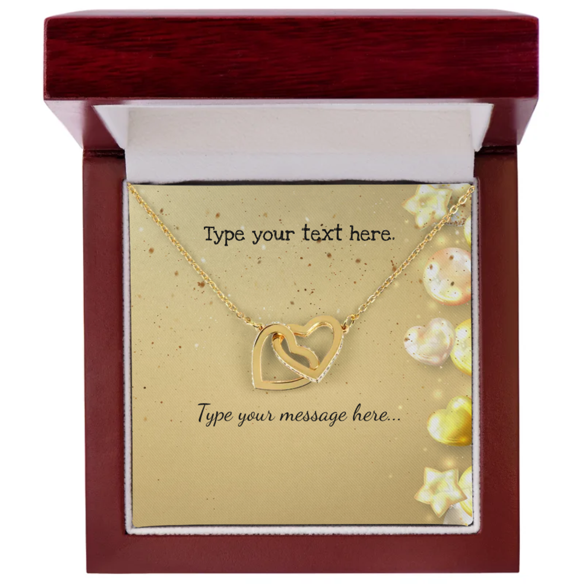 Interlocking Hearts Necklace - Personalize With Birthday Themes