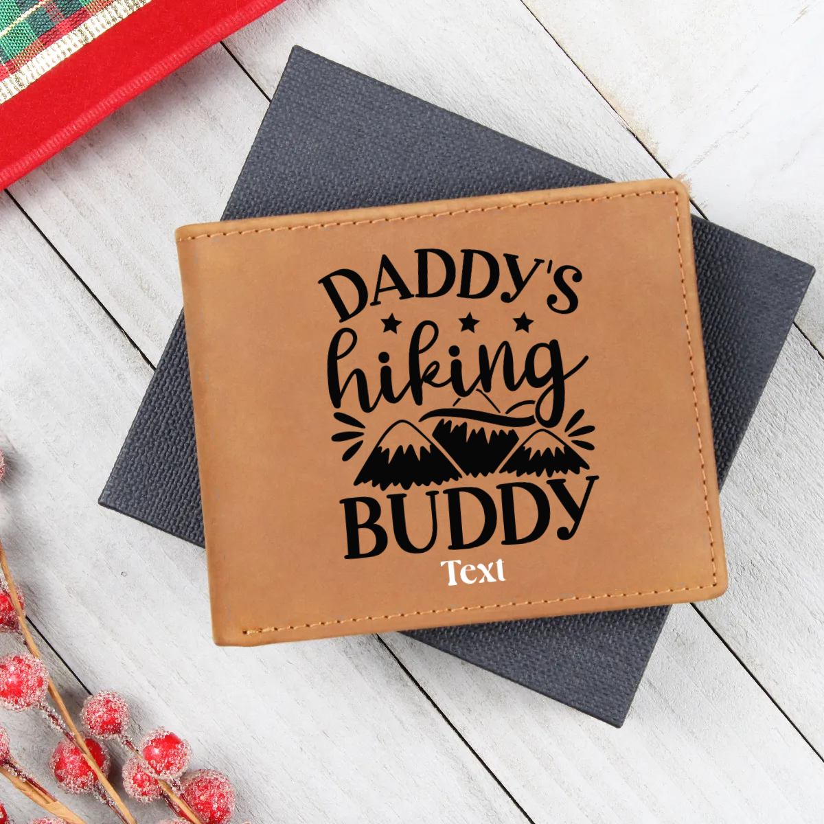 Graphic Leather Wallet - Personalized Gift For DAD