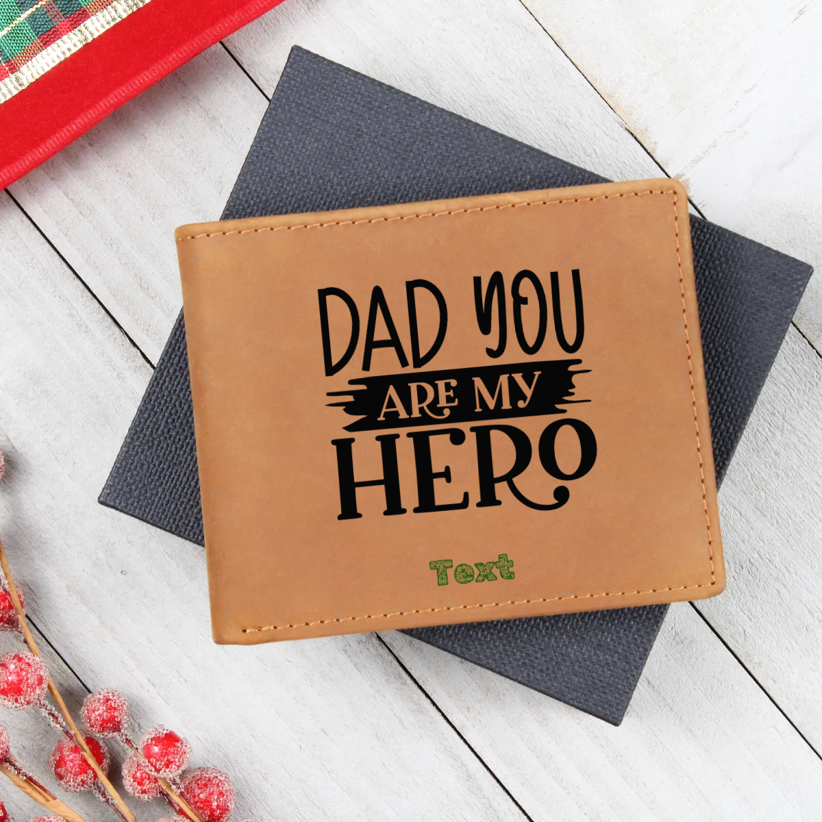 Graphic Leather Wallet - Personalized Gift For DAD