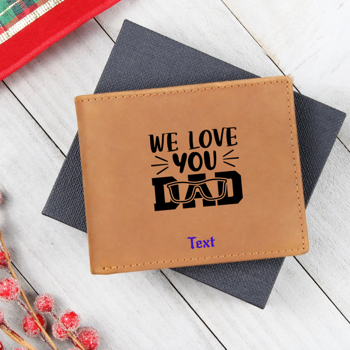 Graphic Leather Wallet - Personalized Gift For DAD