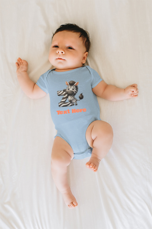 Infant Baby Rib Bodysuit - Personalize With Cute Animal Letters