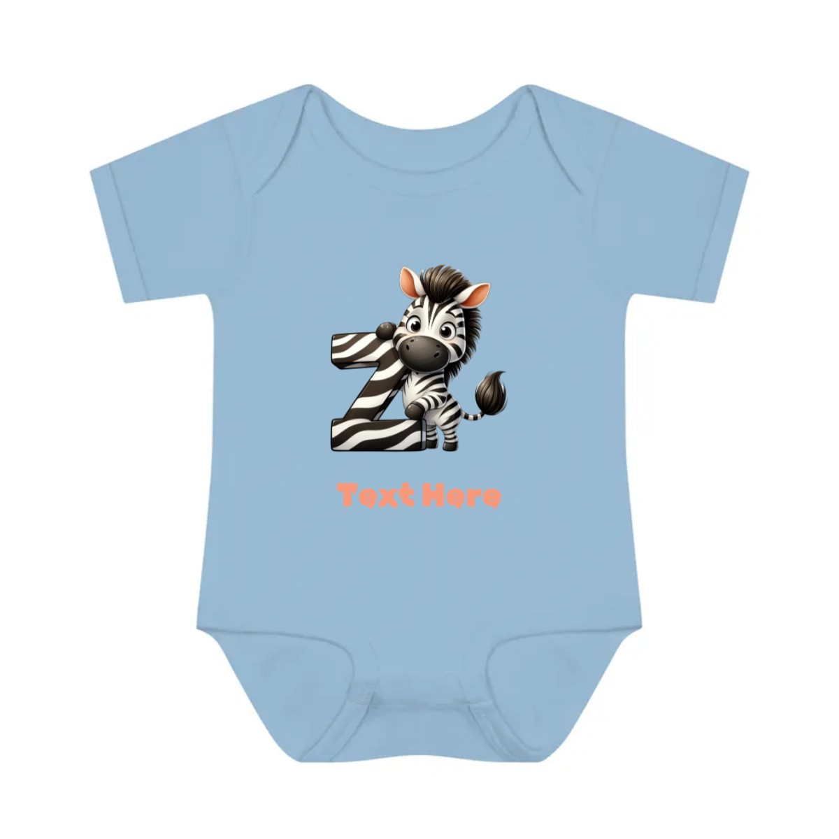 Infant Baby Rib Bodysuit - Personalize With Cute Animal Letters