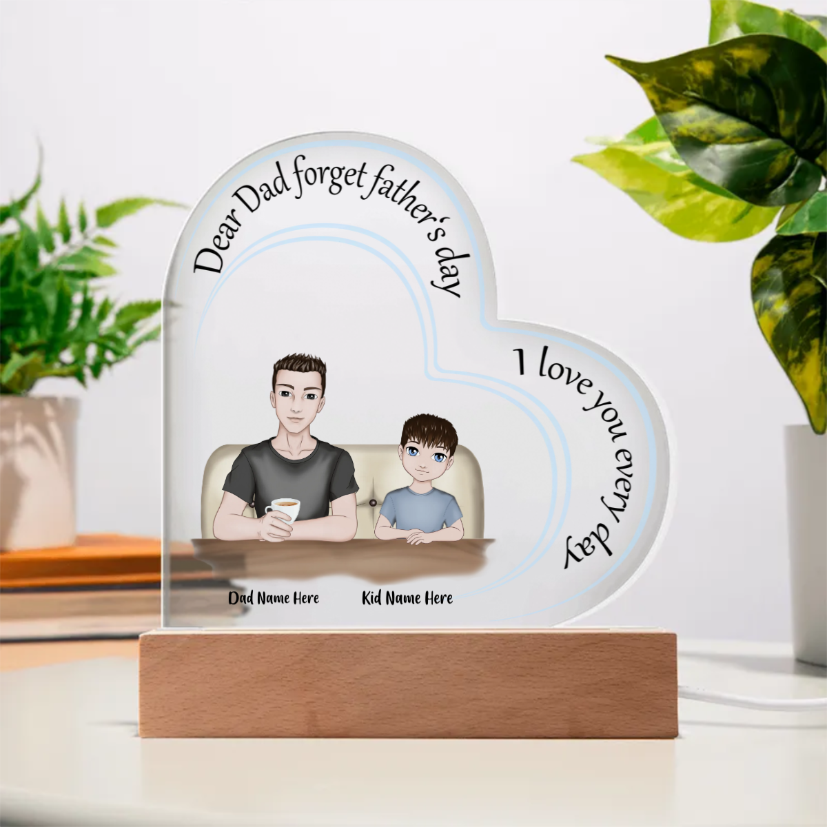 Acrylic Heart Plaque - Personalized Father's Day Gift