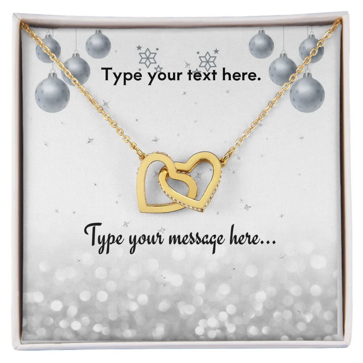 Interlocking Hearts Necklace - Personalize With Christmas Themes