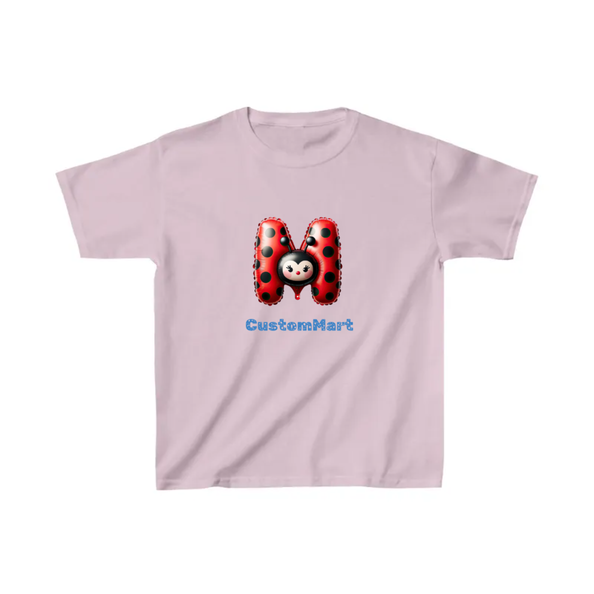 Kids Heavy Cotton™ Tee - Personalize With Lady Bug Alphabets