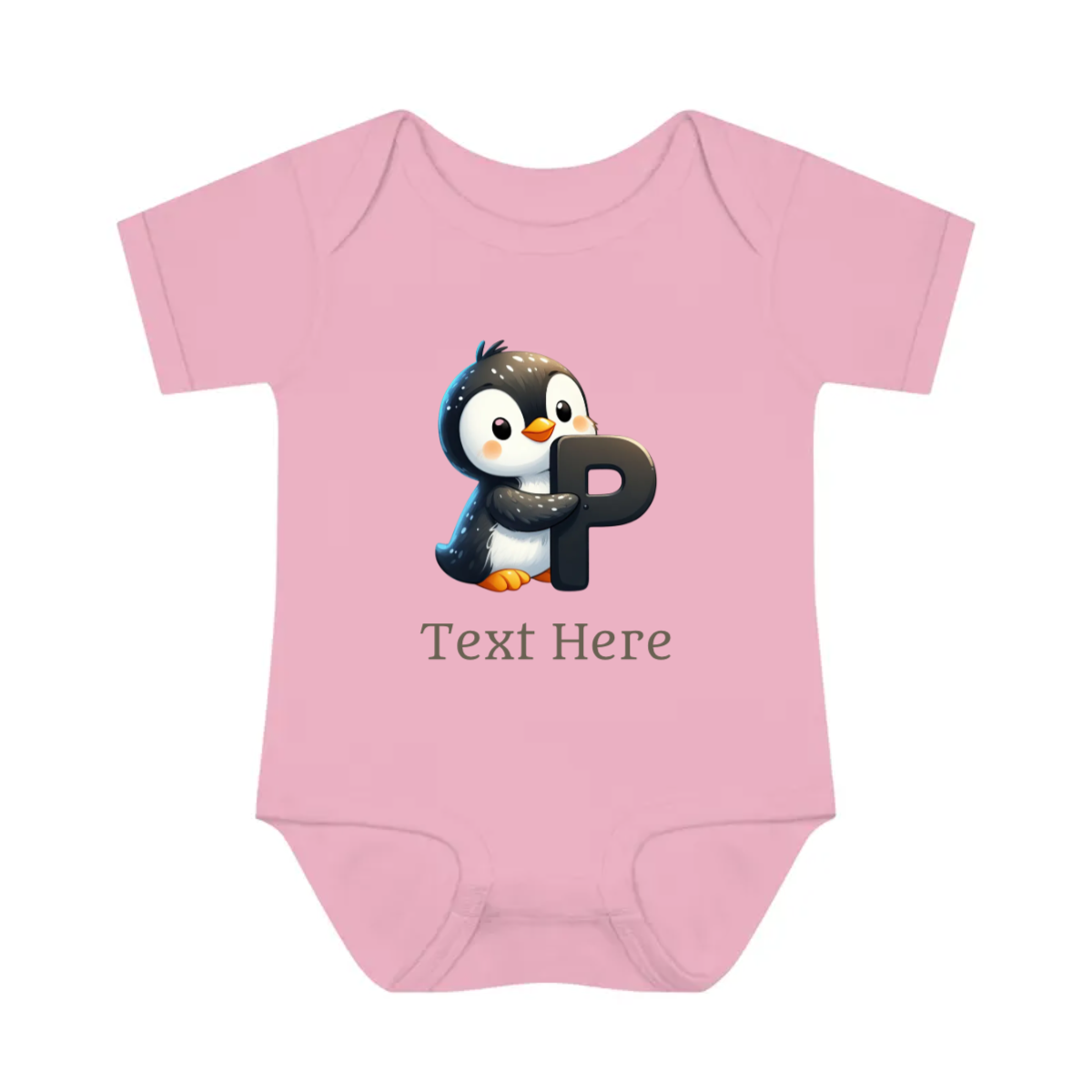 Infant Baby Rib Bodysuit - Personalize With Cute Animal Letters