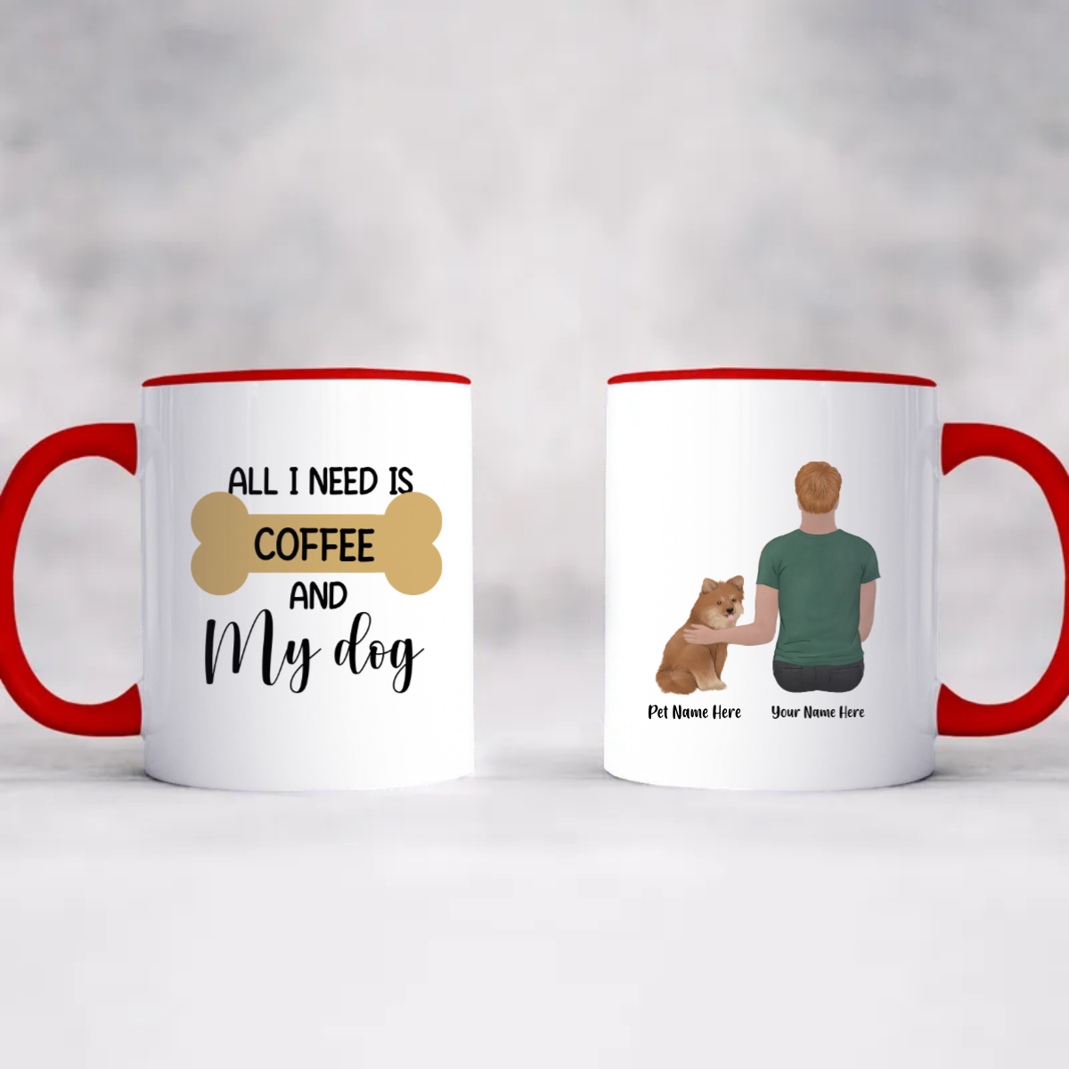 Accent Coffee Mug, 11oz - Personalized Dog Dad Gift