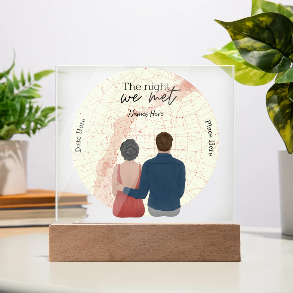 Acrylic Square Plaque - Personalized Gift For Couple