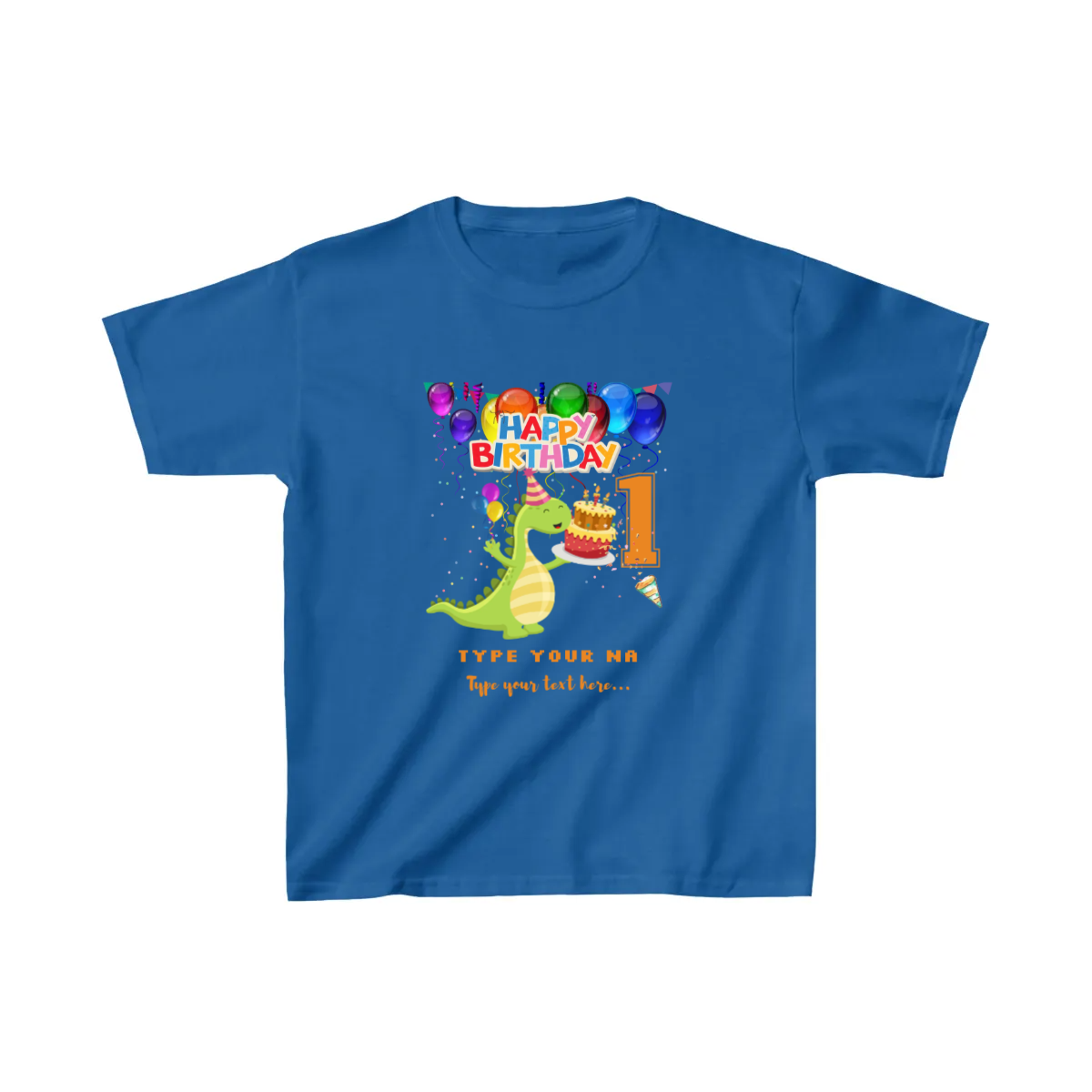 Kids Heavy Cotton™ Tee - Personalize With Birthday Themes