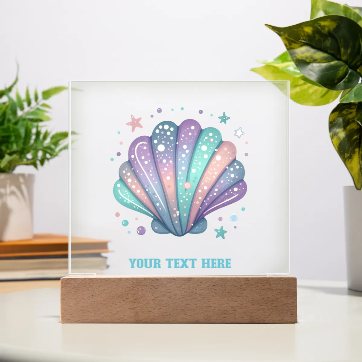 Acrylic Square Plaque - Personalize With Cute Sea Animals