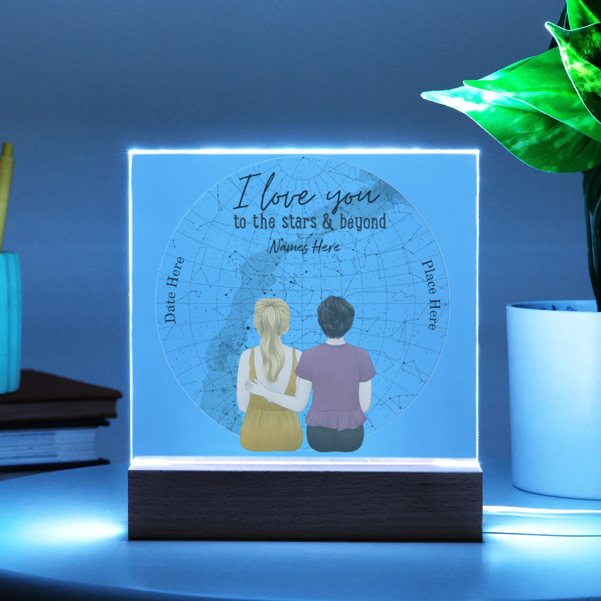 Acrylic Square Plaque - Personalized Gift For Couple