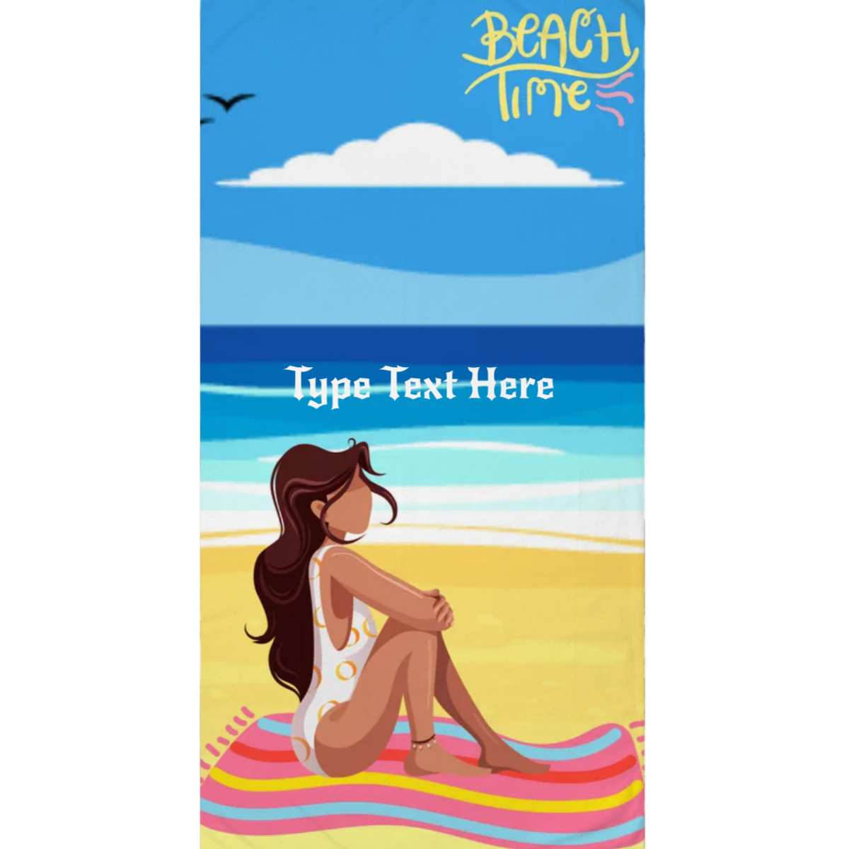 Bath Towel - Personalize With Beach Themes