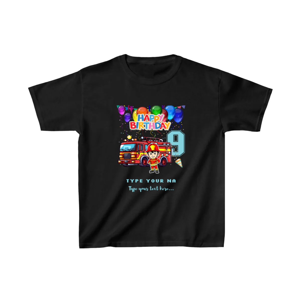 Kids Heavy Cotton™ Tee - Personalize With Birthday Themes