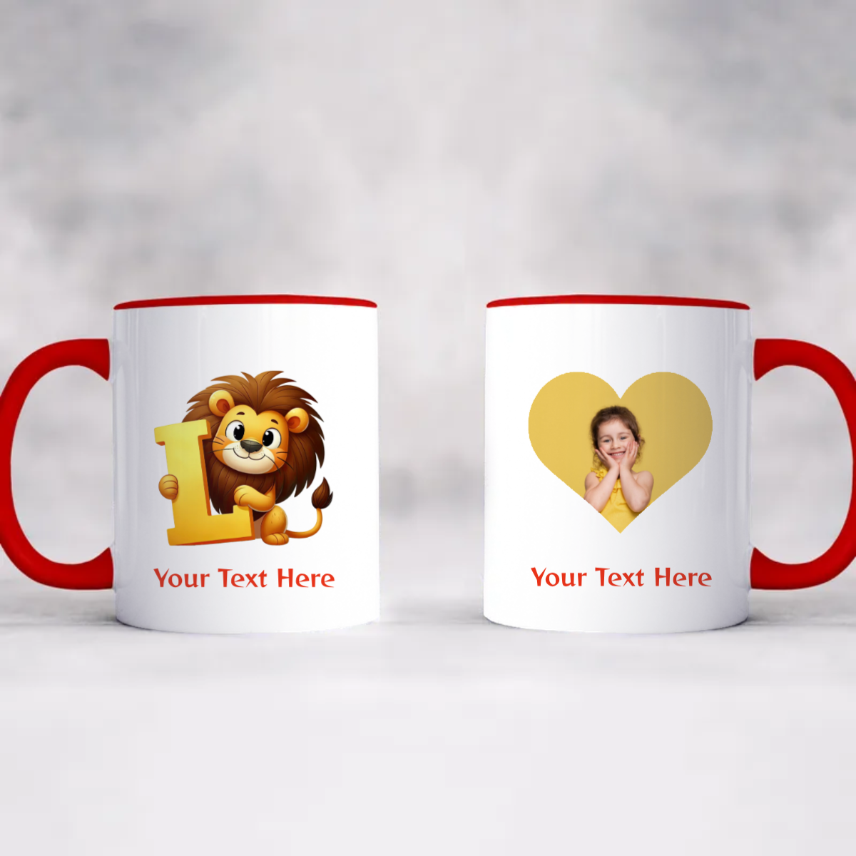 Accent Coffee Mug, 11oz - Personalize With Cute Animal Letters and Your Photo