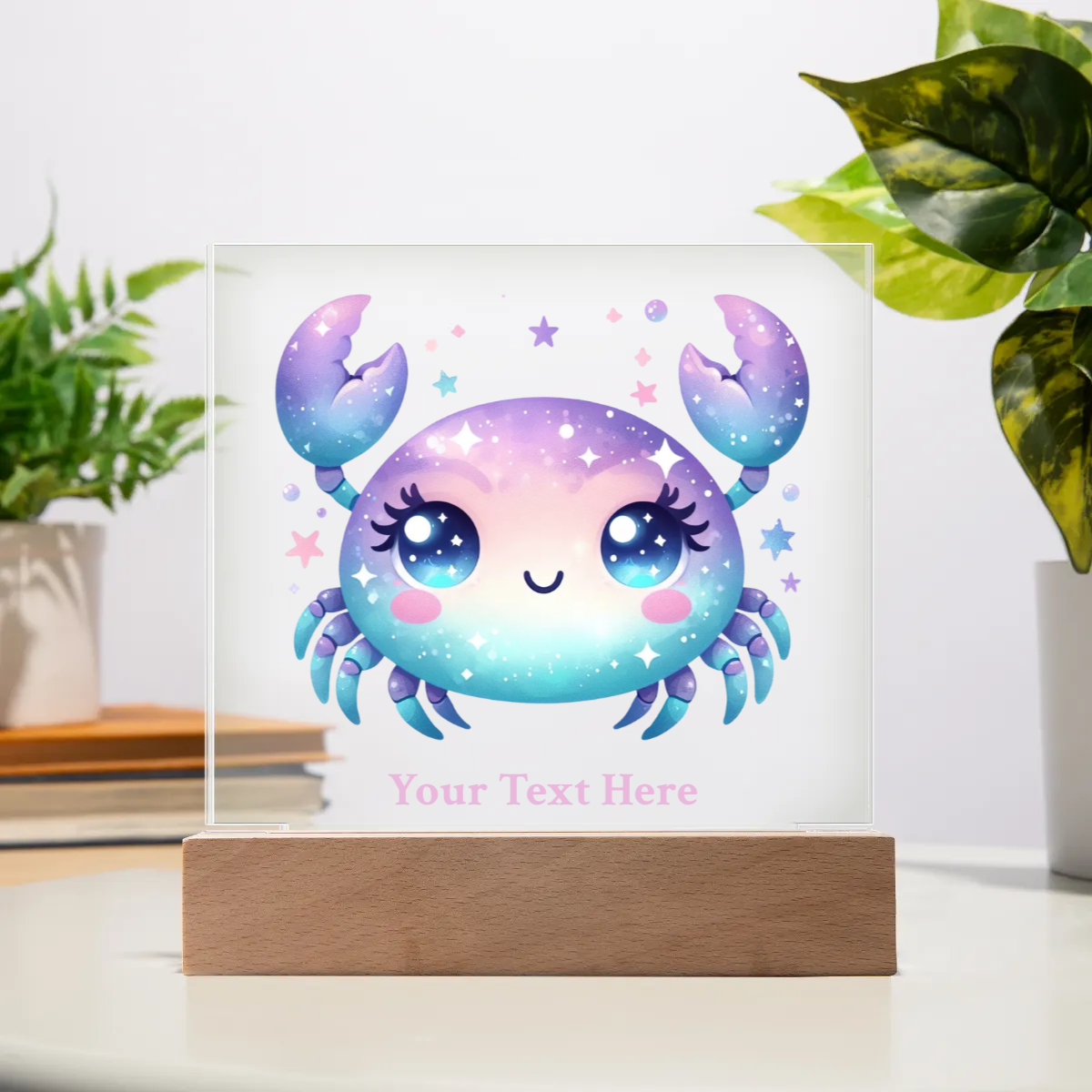 Acrylic Square Plaque - Personalize With Cute Sea Animals