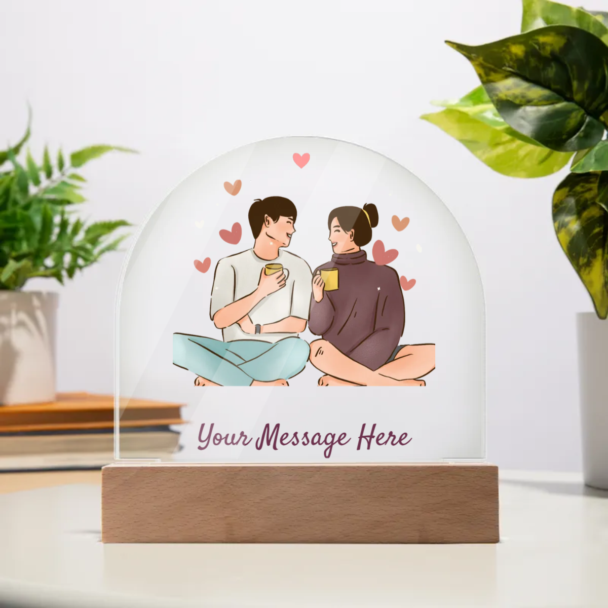 Acrylic Dome Plaque - Personalize With Valentine Themes