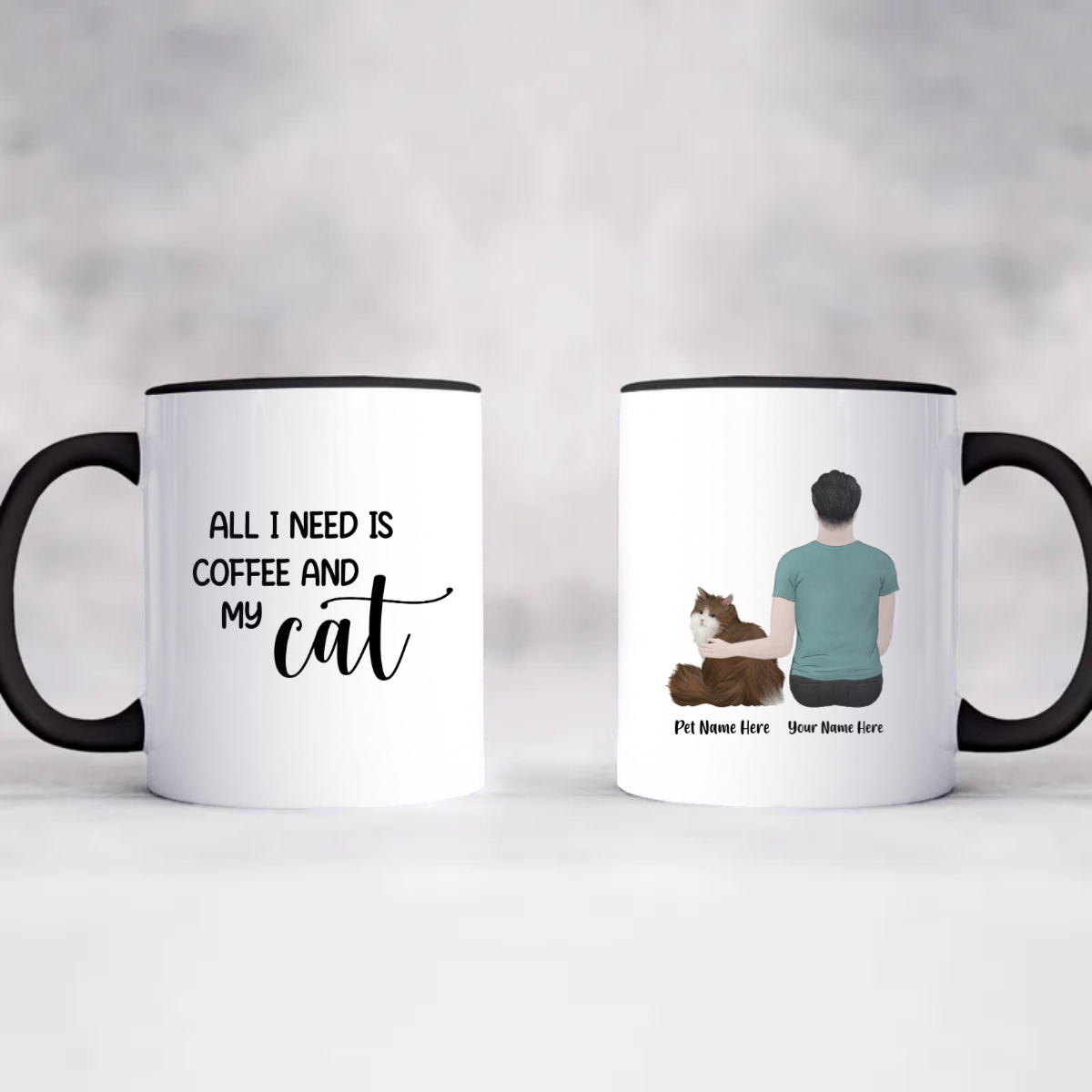 Accent Coffee Mug, 11oz - Personalized Cat Dad Gift