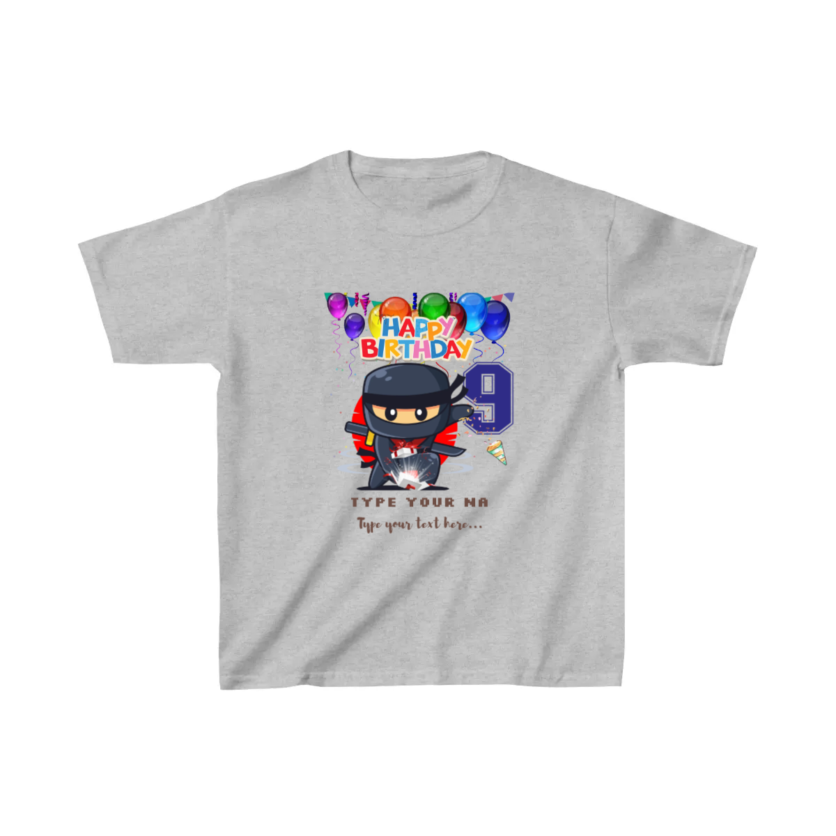 Kids Heavy Cotton™ Tee - Personalize With Birthday Themes